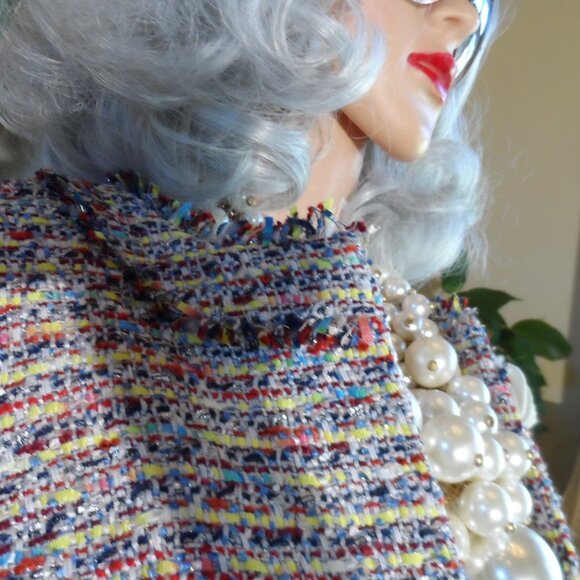 Karl Lagerfeld Paris Multi-Color Bouclé Tweed Dress & Jacket Suit Size S - Picture 10 of 16